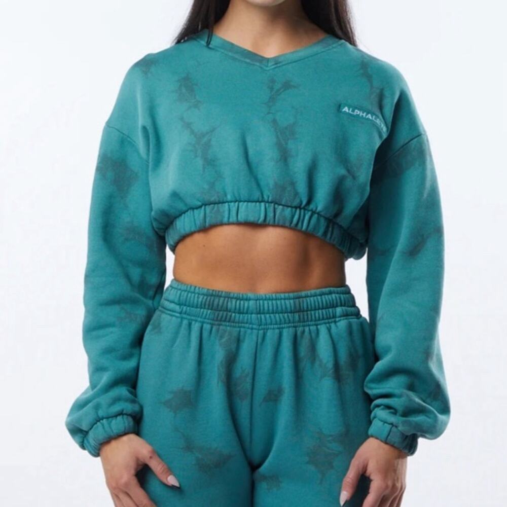 Alphalete crop tie dye sweatshirt size med nwot
